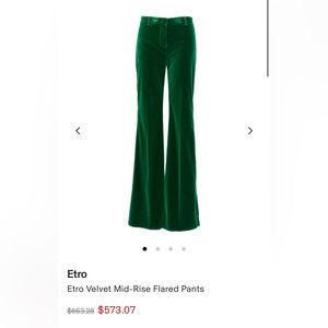 ETRO MILANO. Velvet Mid-Rise flared pants